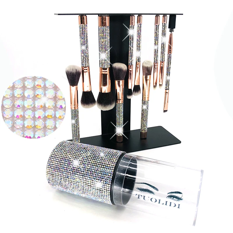 

TLD Free Sample Diamond Makeup Brushes Pinceau Maquillage Cosmetic Make Up Makyaj Brush Private Label Wholesale Makeup Supplier