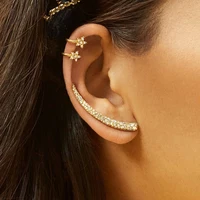 

Barlaycs New Arrival Luxury Environmentally Friendly Copper with CZ Zircon Little Hoop Clip on Earrings Ear Cuffs