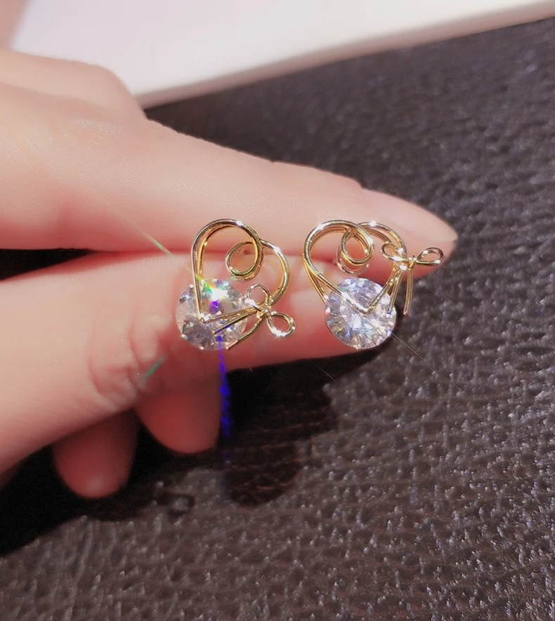 

Fashion Jewelry New Design KYED0301 CZ earrings 18k Gold Plated 3A Zircon earrings for Women