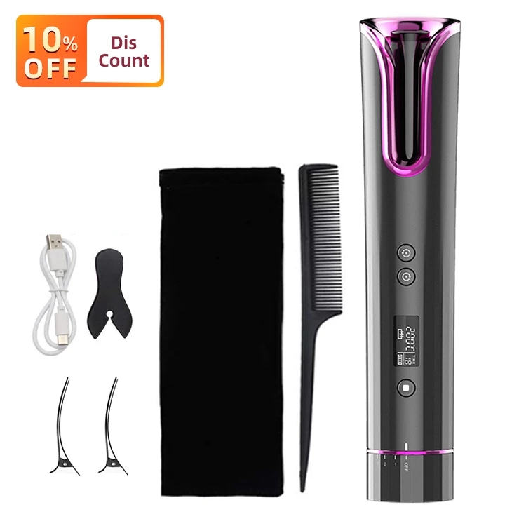 

Hot Amazon Automatic Hair Curler Wireless Cordless Hair Curler Straightening Portable Mini Fast Easy Wavy Hair Curler