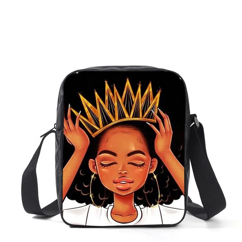 

MOQ 1pc Small Messenger Bags for Women Black Art Africa Girls Print Ladies Mini Handbags Fashion Gifts Kids Shoulder Bag