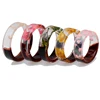 Wish natural plant water grass dry flower resin wood transparent ring creative popular ring hot sale retro jewelry for women