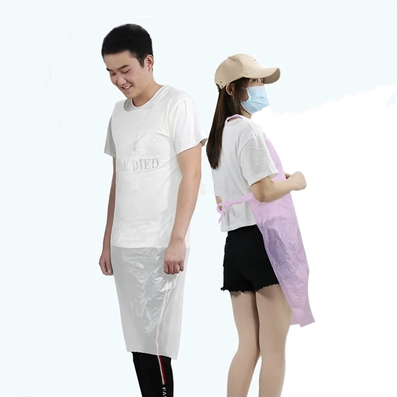 

New Factory direct wholesale personal protection disposable plastic pe apron, White