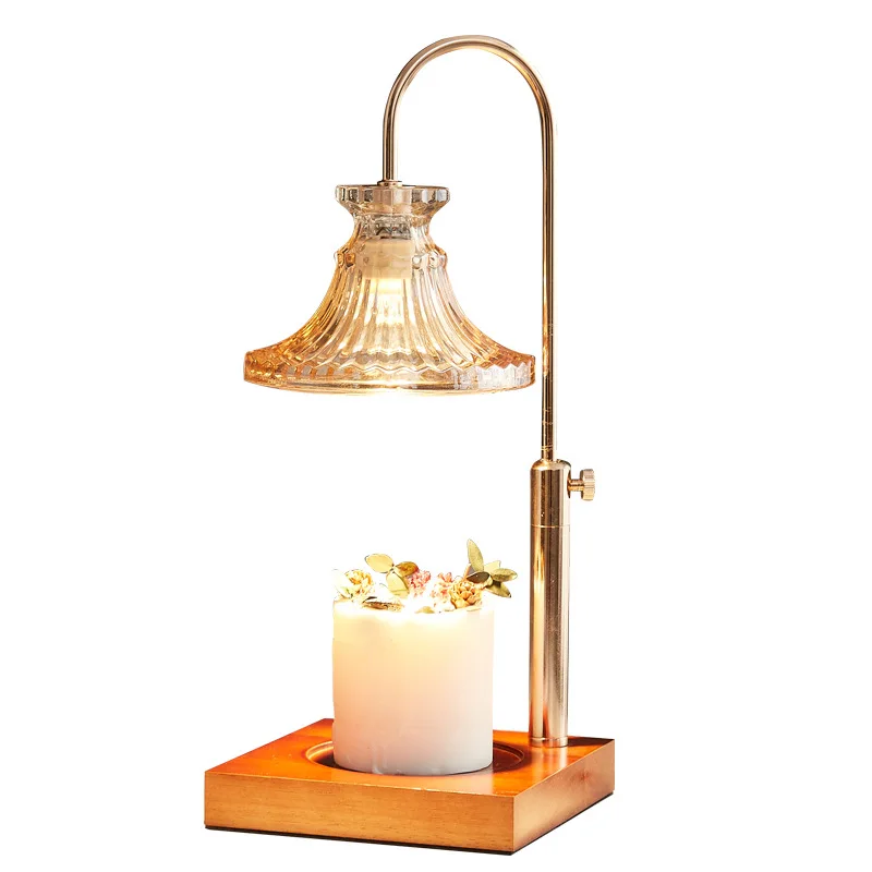 

Dimmable Candle Warmer Lamp with Timer Electric Candle Warmer Wood Base Home Decor Candle Warmer