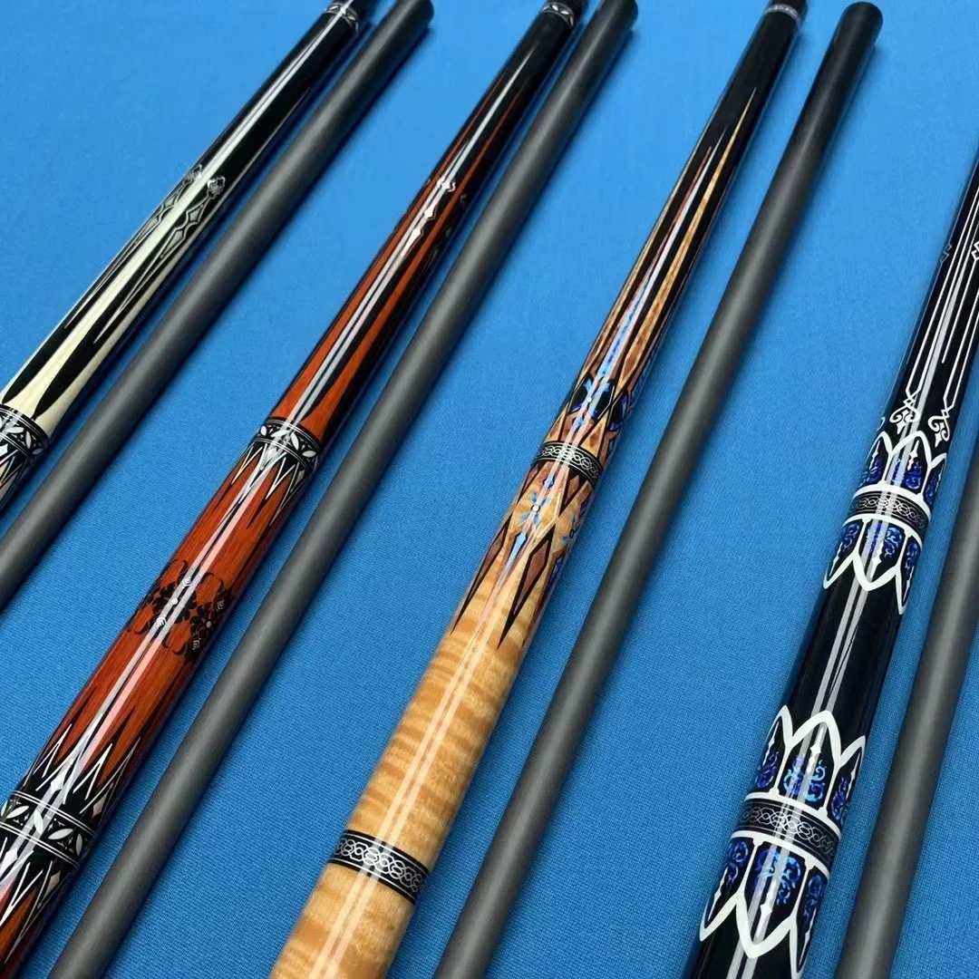 

New Design High-tech Yfen Carbon Fiber Shaft Handmade Inlay 11.75mm/12.5mm Tip Billiard Pool Cue Stick