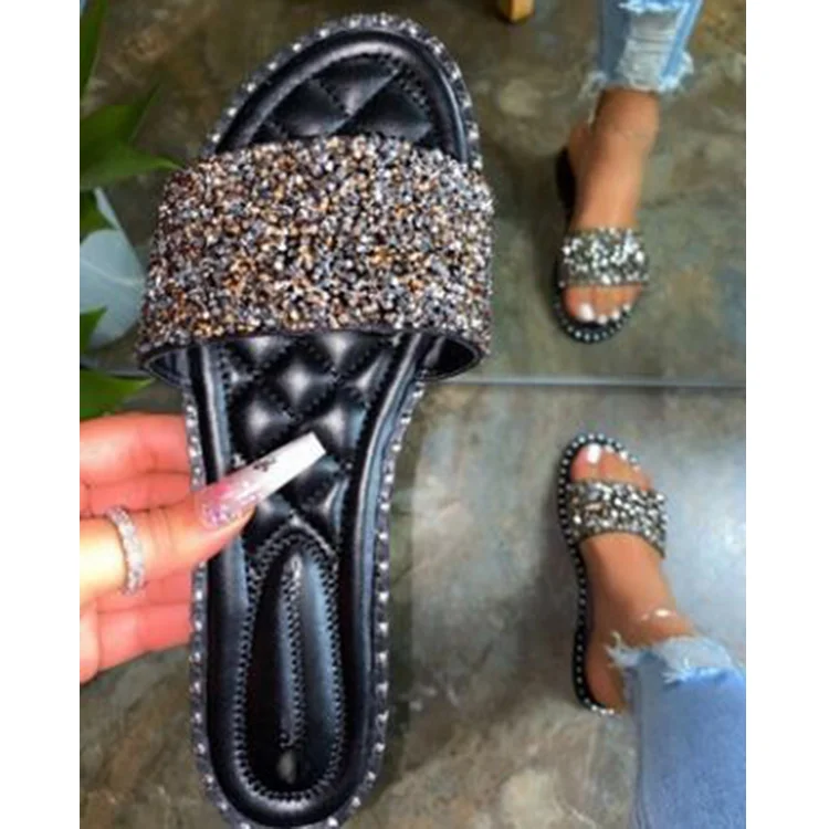 

GW jelly purses New diamond Ladies slipper sandals flats heels casual shoes outdoor slipper sandals, Rich colors