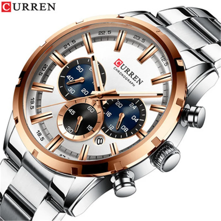 CURREN 8355 Watches for Men Stainless Steel Band Quartz Wristwatch Military Chronograph Clock Fashion Sport Waterproof Watch
CURREN 8355 Watches for Men Stainless Steel Band Quartz Wristwatch Military Chronograph Clock Fashion Sport Waterproof Watch
