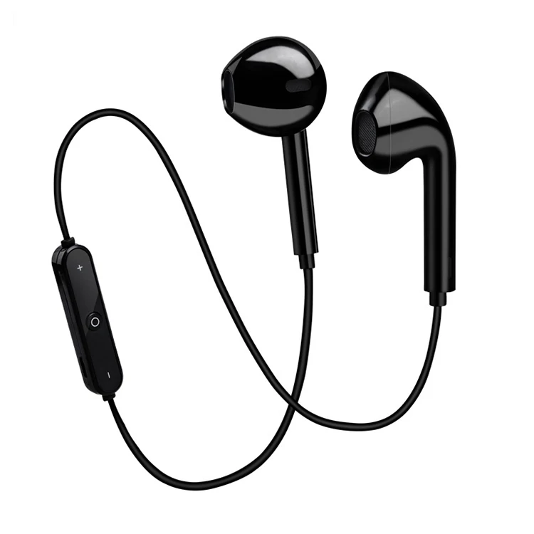 

2021 hot selling Sport Neckband In-Ear Wireless Headphone earbuds Hands-free Sports Running Earphone S6, Black, white