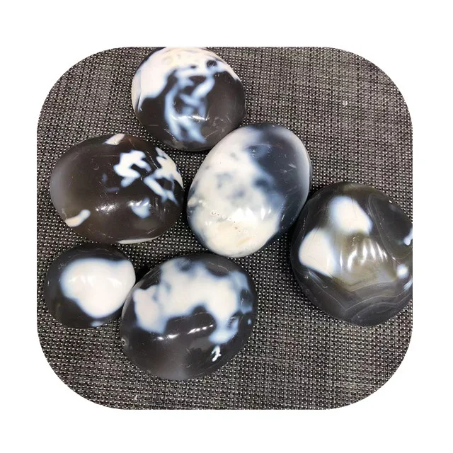 

New arrivals crystals healing stone natur quartz gray gem quality orca agate palmstones for sale