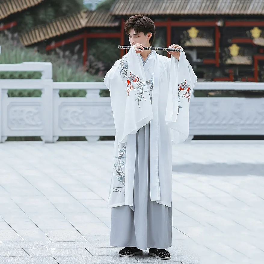 

Ancient Big-Sleeved wide-sleeved Embroidery National dress Hanfu traditional Chinese men clothing