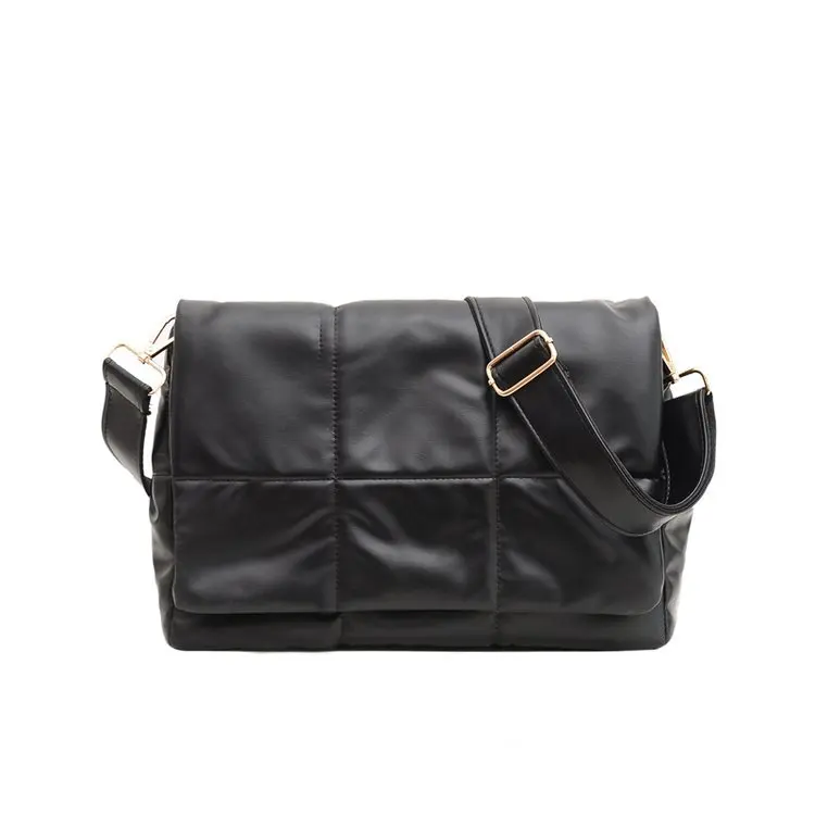 

Soft Leather Bag Women New Winter Fashion Rhombus One-Shoulder Messenger Bag Casual Female Large Capacity Tote Bags, 4 colors
