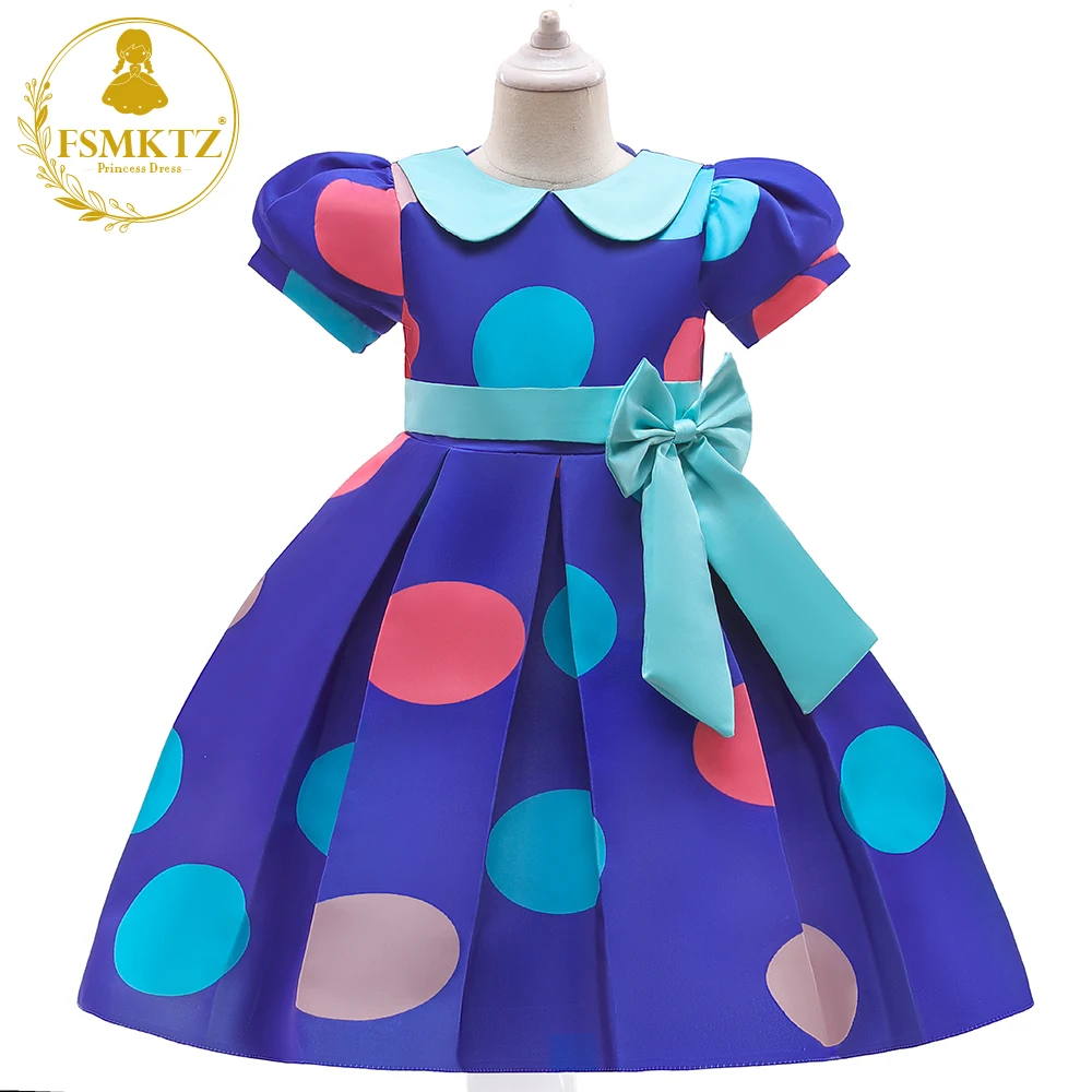 

Baby Girl Party Dress Children Ball Gown Designs Wedding Little Girls Dresses, Blue