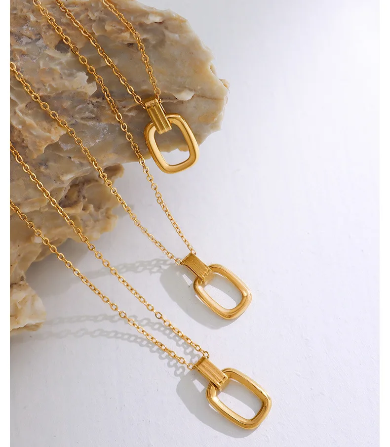 

Minos Jewelry Non Tarnish Oval Pendant Stainless Steel 18k Gold Plated Neckales And Earrings Set Jewelry For Gift, Gold,rose gold,black and silver