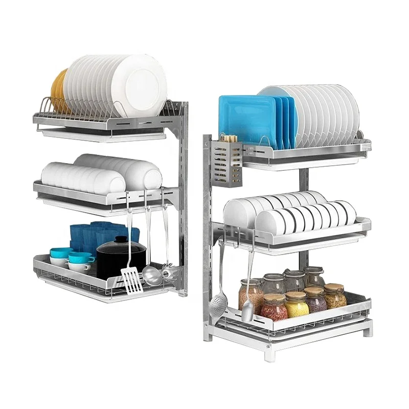 

Factory direct sales Kitchen Rust-free Polishing Stainless Steel Wall Mounted Dish Drying Rack