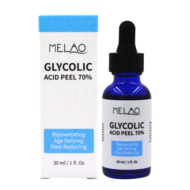 

OEM/ODM Wholesale MELAO Skin Care Texture Glycolic Acid Serum Chemical Solution Face Peel Ance Scars Reducing Dark Spot, Transparent