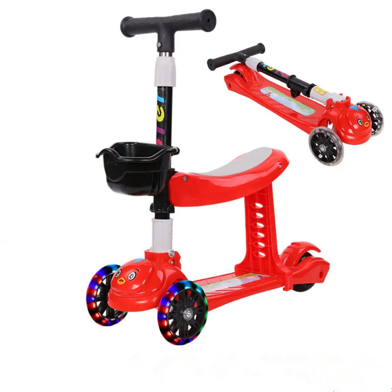 

Factory Price Three In One Baby Walker Kids Kick Scooter walking Scooter With Three Flashing PU Wheels