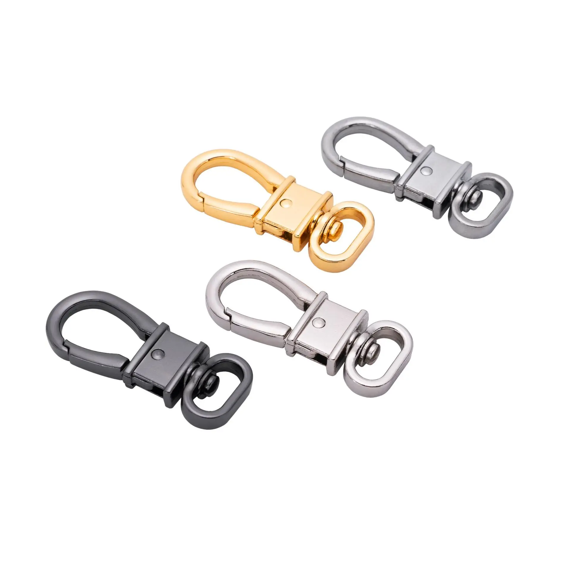 

Portable Snap Hook Lanyard Keychain Clasp Spring Leash Hook Buckle Swivel Hooks, Light gold/nickel/chrome/gun black