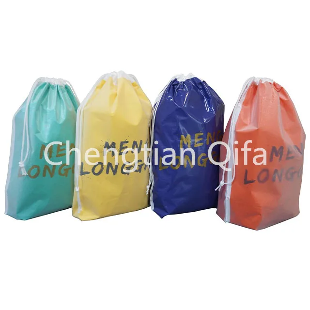 Wholesale Recycled Flexible Plastic Drawstring Packaging Bag For Shoes ...