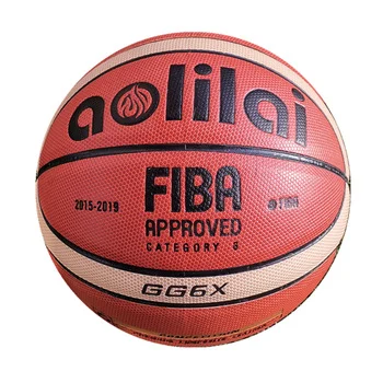 

High quality official size GG6X women's basketball hot sale PU leather indoor outdoor basketball training basketball, Black orange