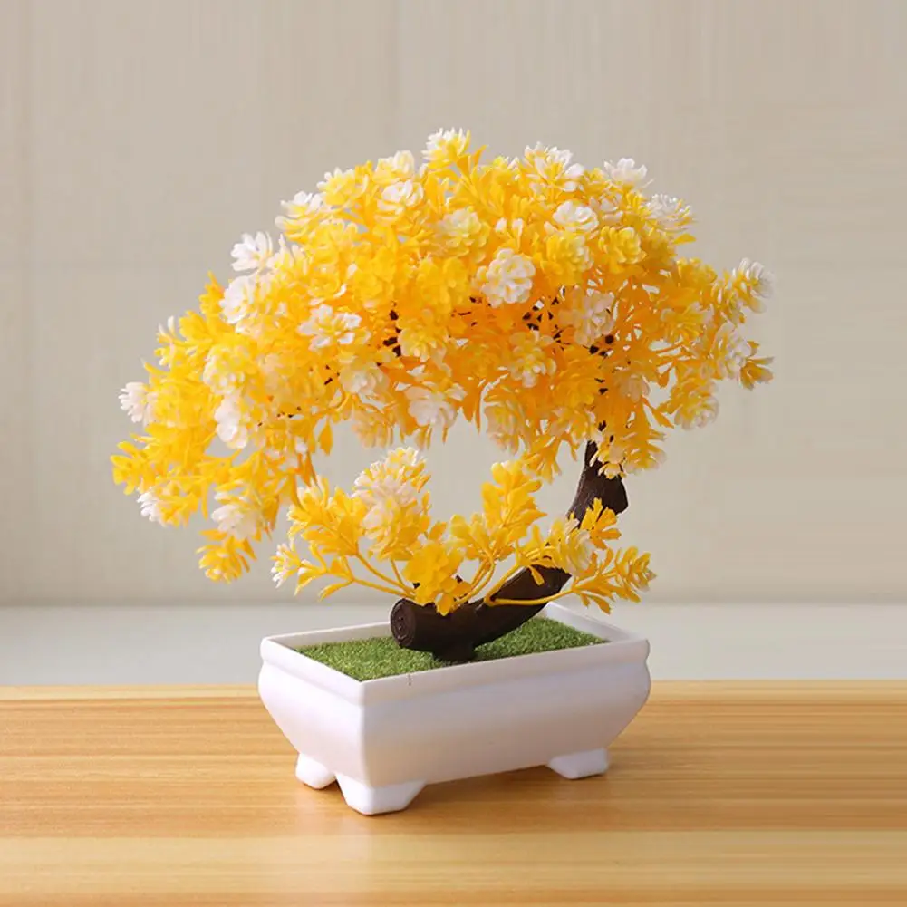 

1pc Artificial Plants Bonsai Simulation Small Tree Pot Plants Plastic Flowers Potted Ornaments For Home Table Garden Decor, As shown
