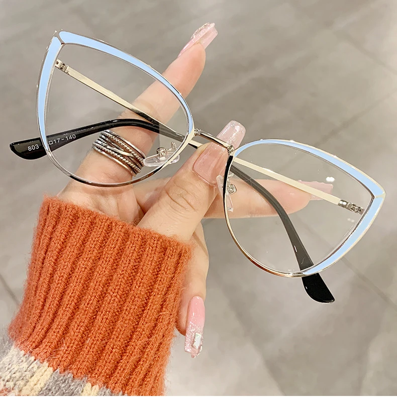 903 Sexy Luxury Cat Eyes Men Women Eyeglasses Frame 2023 Brand Design Pink Leopard Myopia Eyewear Ladies Anti Blue Light Glasses