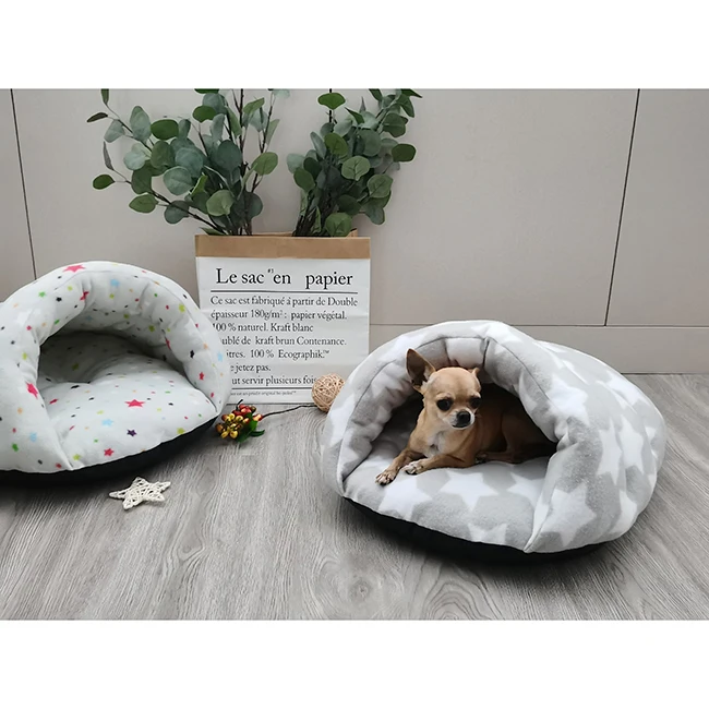 

High Quality Pet Dog Bed round shape fleece luxury cat cave bed for sale, Custom colors