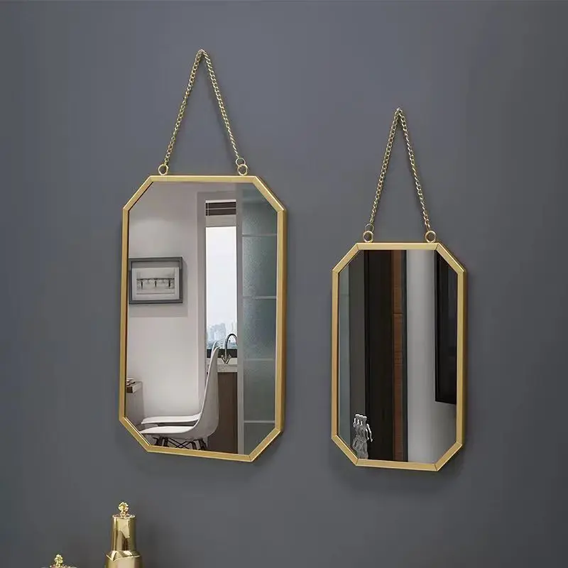 30CM  Size  Nordic Style Iron Art Wall Mirror Bathroom Dormitory Mirror Wall Hanging Vanity Mirror