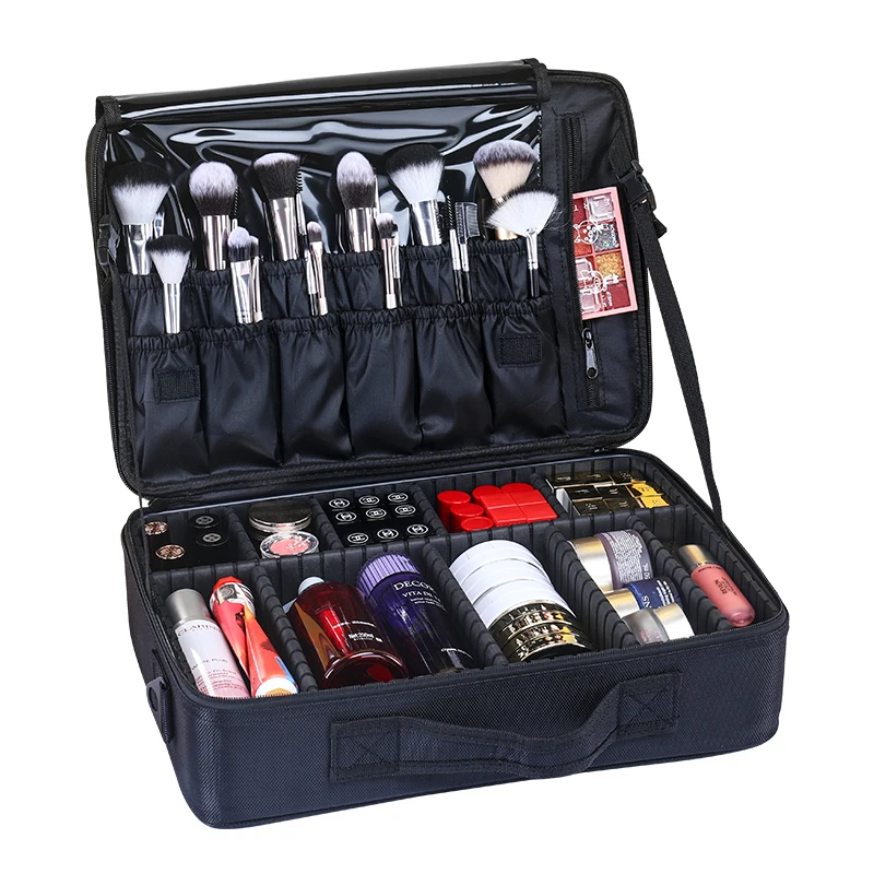 

Portable Bulk Artist Train Make Up Cosmetic Bag Case Private Label Custom Cosmetic Bags & Cases Travel Makeup Cosmetic Bags, Black or customized