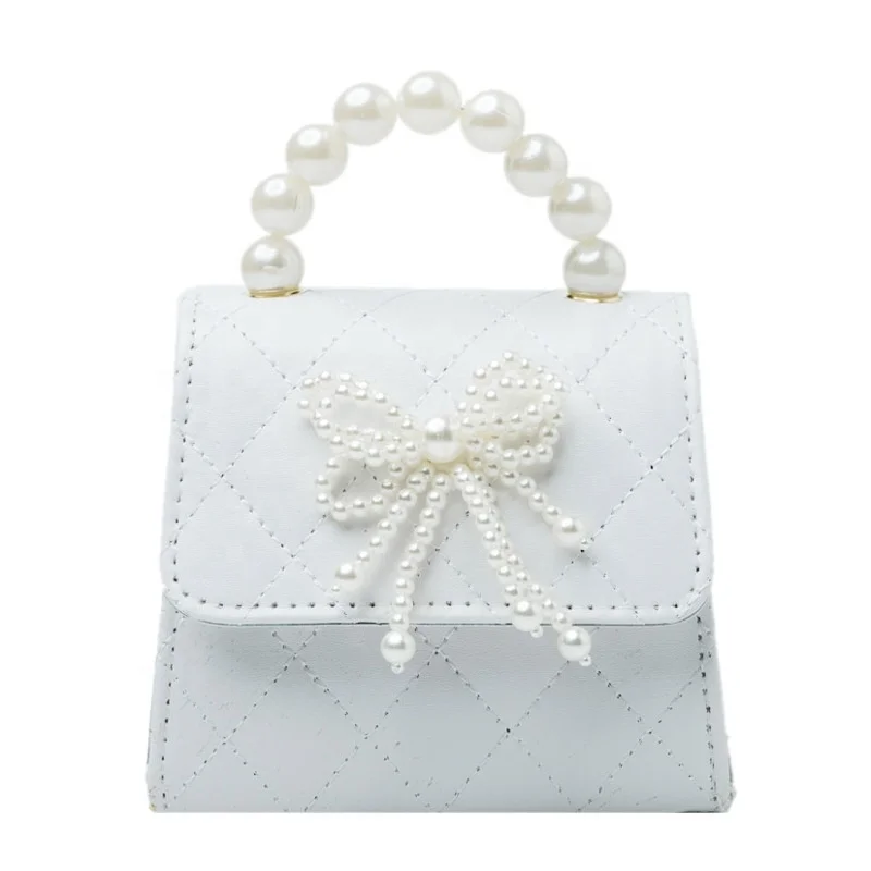 

New arrival pearl bowknot PU ladies handbag fashion design crossbody bag