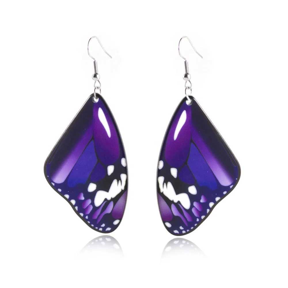 

New style exaggerated natural butterfly earrings ladies stainless steel fashion jewelry