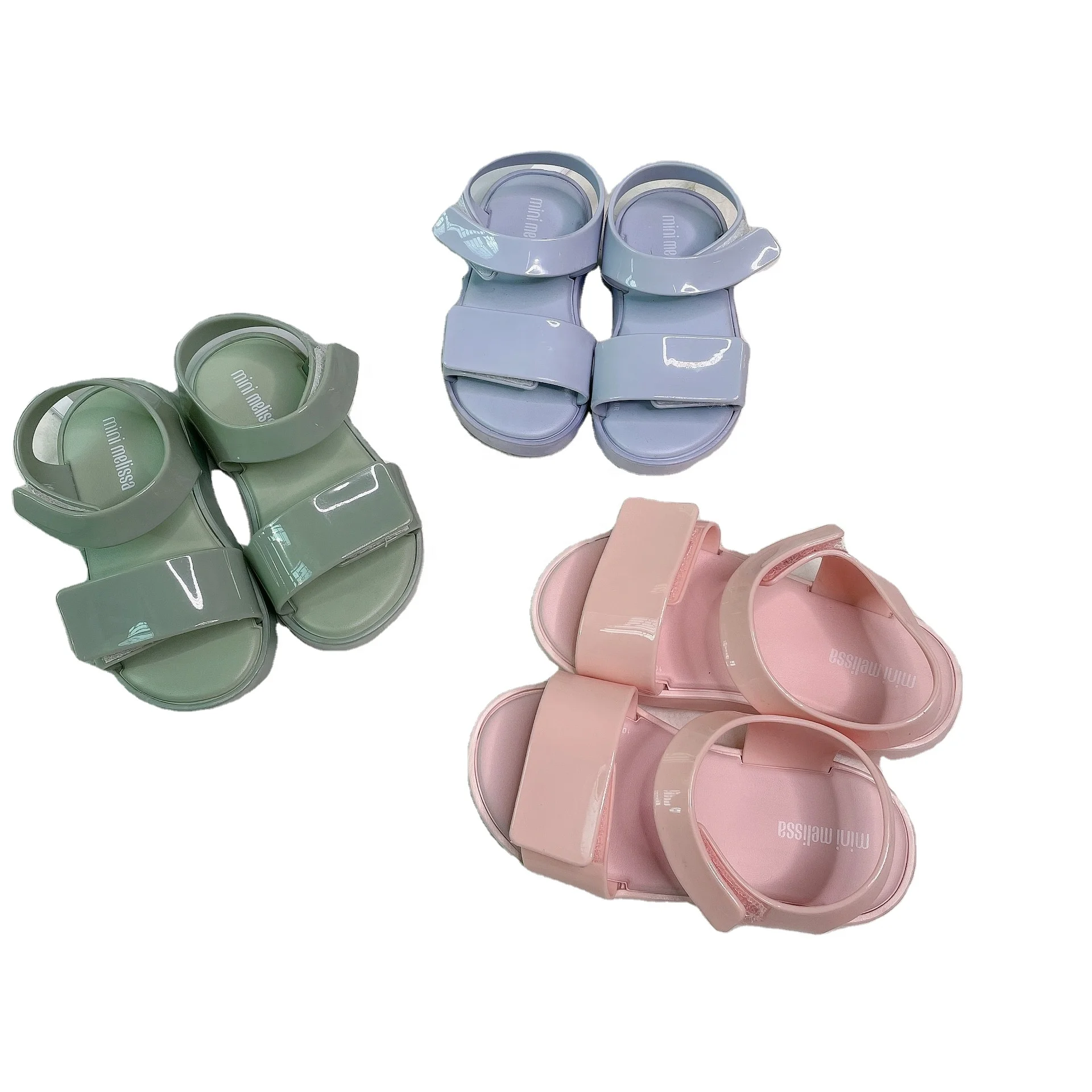 

New design cute candy color children summer beach casual shoes PVC baby jelly shoes for kids girls, Green/blue/pink