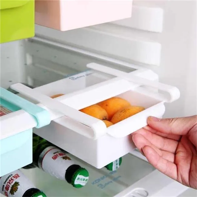 

MZL Kitchen Refrigerator Storage Rack Fridge Freezer Shelf Holder Pull-out Drawer Organiser Space Saver