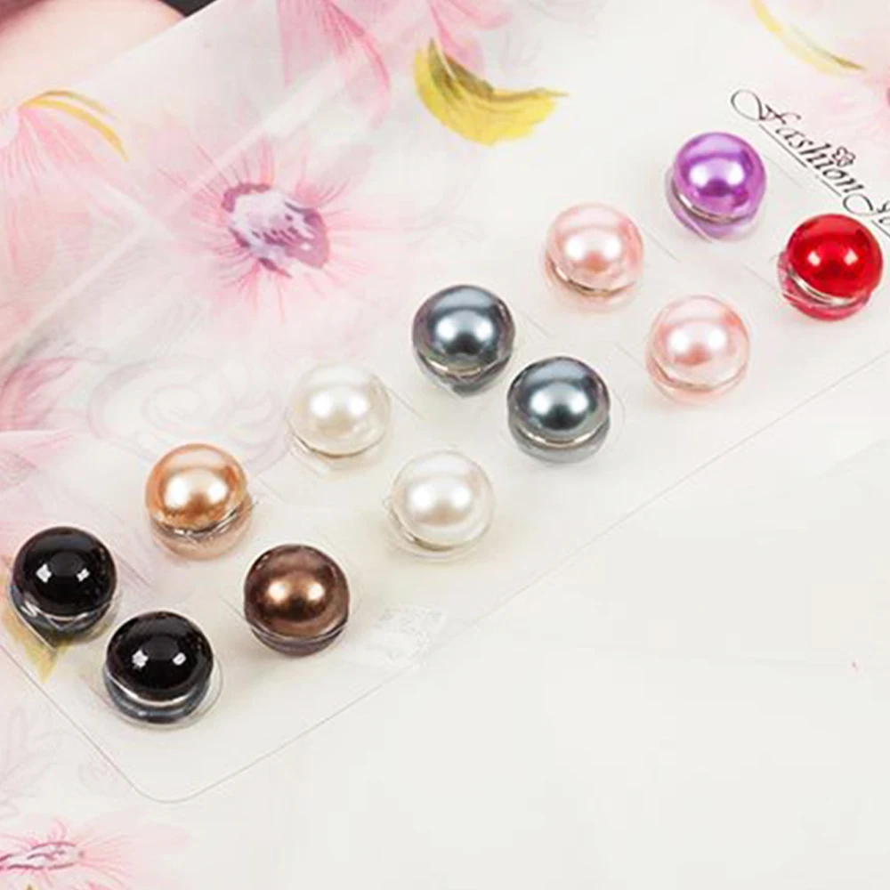 

Wholesale Fashion Brooch Jewelry Round Magnet Pearl Hijab Scarf pin Brooches For Women