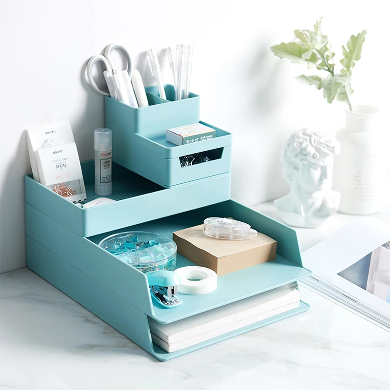 

Multifunctional Mini Plastic Office Desk Organiser Tidy Pen Pencil Pots Stationery Storage Box Desk Accessories