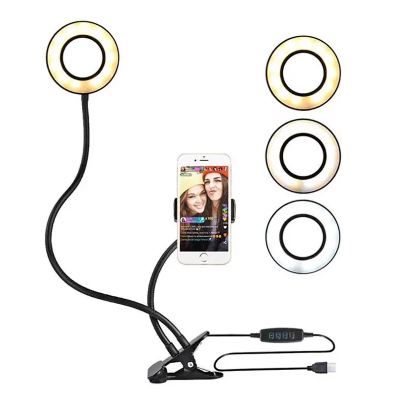 

Live Stream Selfie LED Light 2 in 1 Ring Light Phone Holder Live Ring Light
