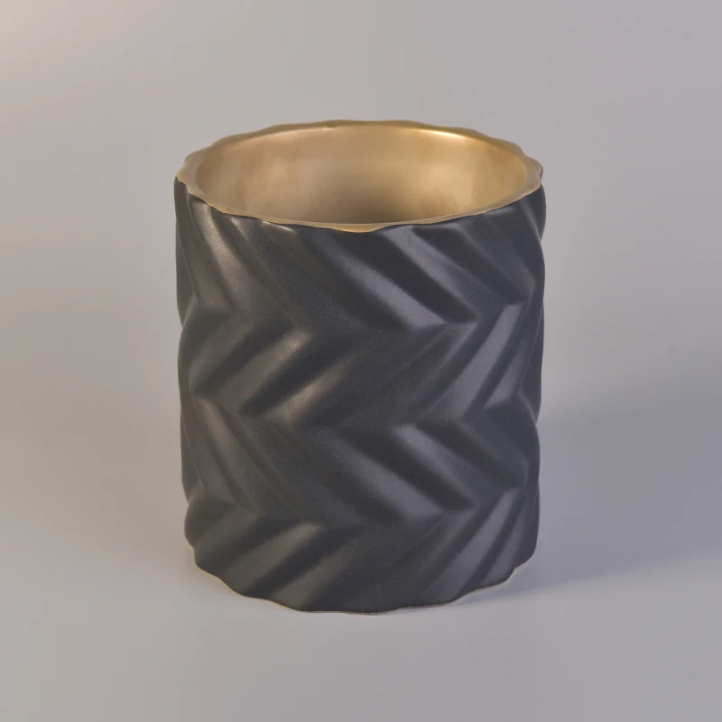 Matte Black Ceramic Candle Jar
