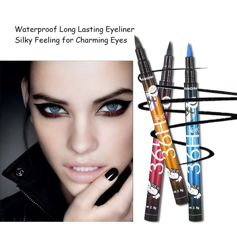 

YANQINA Liquid Eyeliner Waterproof Non-Smudge 36H Lasting 4 Colors Eyeliner