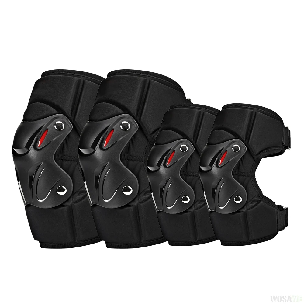

Skateboard Ice Roller Skating Protective Gear Elbow Pads Wrist Guard Cycling Riding Knee Protector for Kids Men Women, Black
