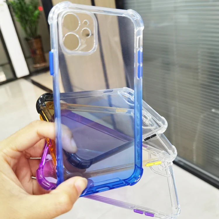 

Hot Sale 2.0mm Gradient Colour Airbag Design Shockproof Clear Transparent Soft TPU Mobile Phone Cover Case For Huawei Mate 30