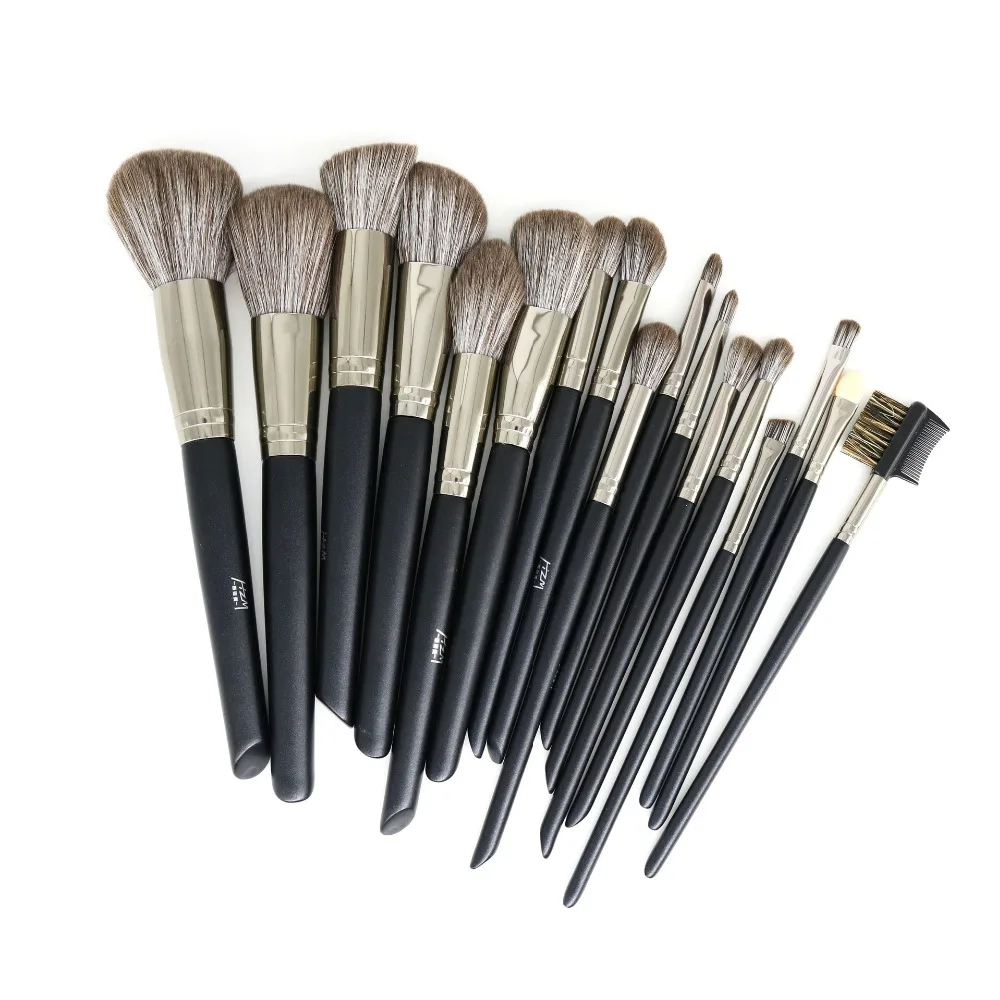

20020HZM17PCS wooden white pointed tail makeup brush, eye and face beauty tool set
