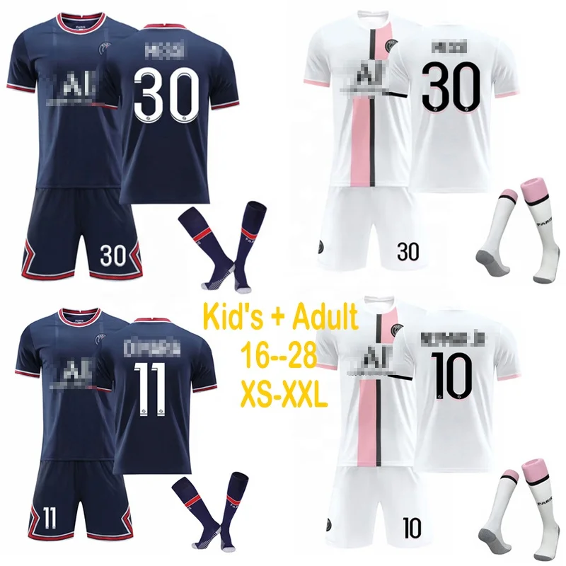 

Football Team Jerseys Breathable Loose And Comfortable 3 Piece Set Parent-Child Couple Short Sleeved Sock Suit Soccer Uniform