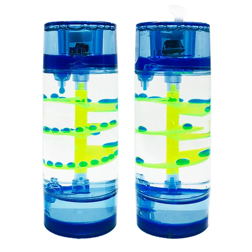 

Assorted color acrylic whirl liquid oil water toy spiral mixer motion timer, Red, green, blue etc.