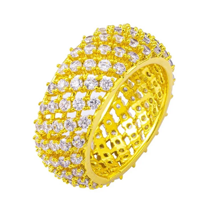 

Stylish and unique 18k gold-plated mesh gold cylindrical couple ring