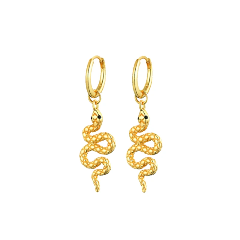 

Fashion trend 2021S925 sterling silver serpentine zircon snake earrings