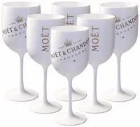 

OEM/Stock 2020 New Plastic acrylic White Champagne Wine goblet glass for moet chandon