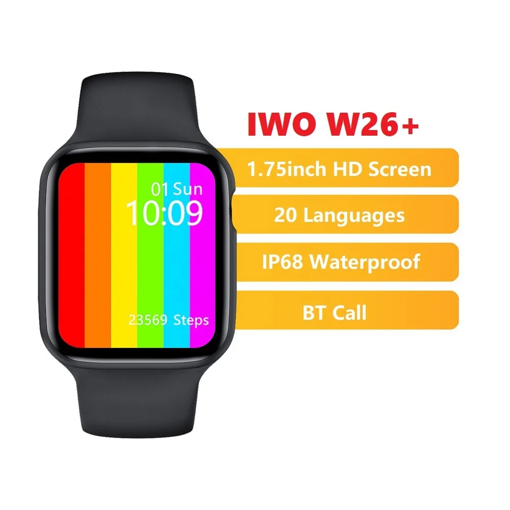 

New W26+ w26 plus Smart Watch 1.75 Full Screen Touch Control Smart Watch Band W26+ Sport Watch Smart Bracelet for android IOS