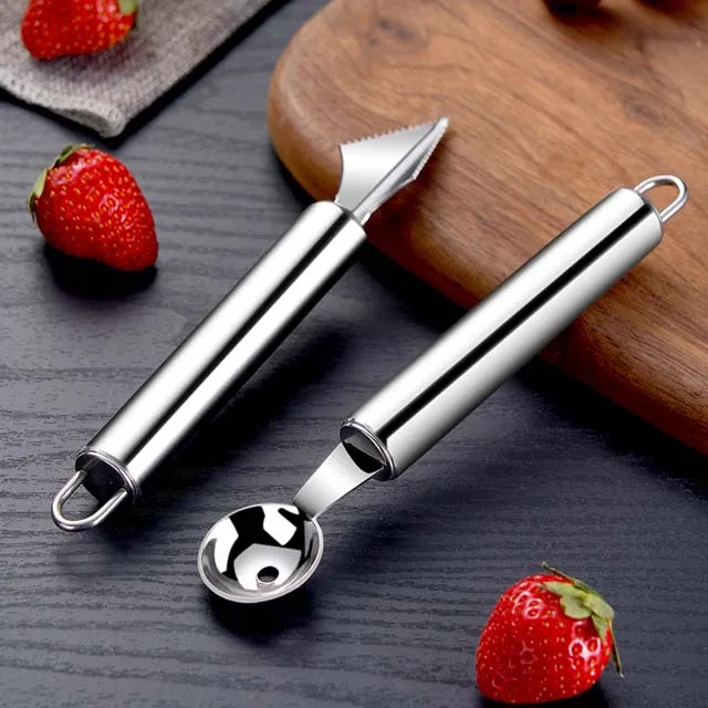 

Amazon Kitchen Tools Stainless Steel Fruit Digger Carving Tools Melon Baller Spoon Scoop Set