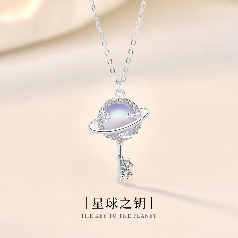 

Superior Design The Key To The Planet Fashion Jewelry 925 Sterling Silver Necklace Women