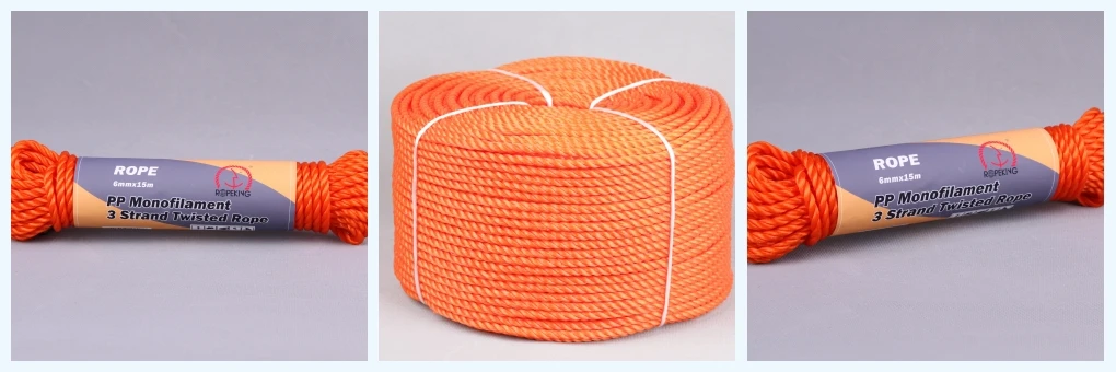 Trawle Lead Rope 3 Strand Twisted Danline 6MM 19MM Polypropylene Polysteel Trawler ...