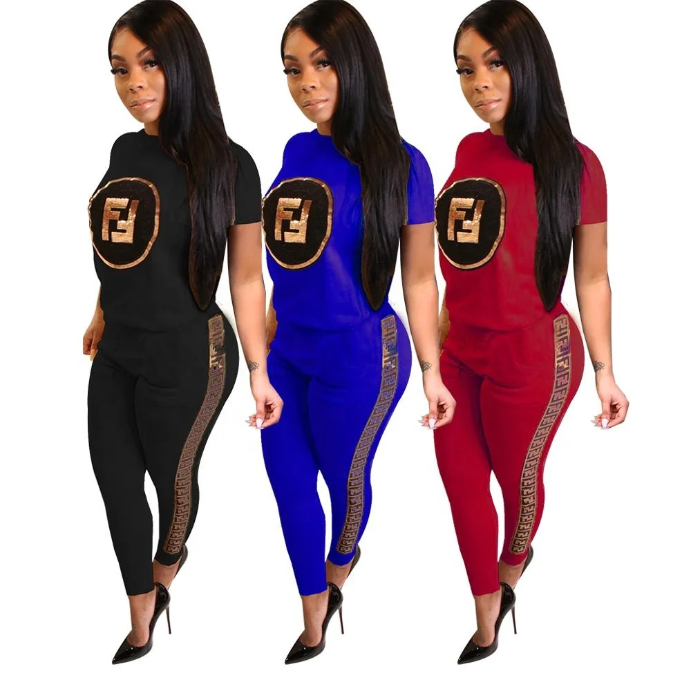 

Custom wholesale Two Piece Set Women Clothing Latest Design 2021 Women Tracksuit Set Track Sport Suits